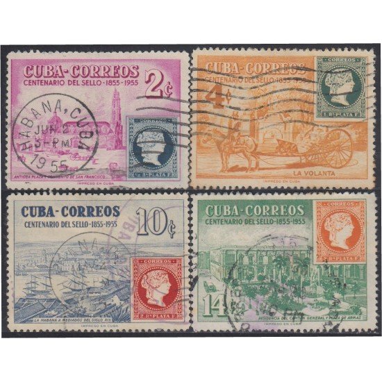 Cuba 422/25 1955 Centenario del sello usados Cuba 422/25 1955 Centenario del sello usados