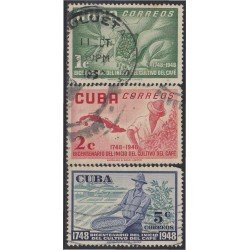 Cuba 364/66 1952 Bicentenario del inicio del cultivo del Café usados Cuba 364/66 1952 Bicentenario del inicio del cultivo del Café usados