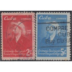 Cuba 329/30 1950 Centenario del nacimiento de Enrique Collazo usados Cuba 329/30 1950 Centenario del nacimiento de Enrique Collazo usados