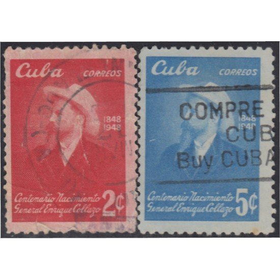 Cuba 329/30 1950 Centenario del nacimiento de Enrique Collazo usados Cuba 329/30 1950 Centenario del nacimiento de Enrique Collazo usados