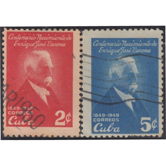 Cuba 327/28 1950 Centenario del nacimiento de Enrique José Varona usados Cuba 327/28 1950 Centenario del nacimiento de Enrique José Varona usados