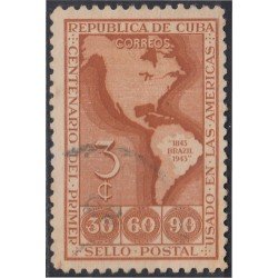 Cuba 288 1944 Centenario del Primer Sello Postal usados Cuba 288 1944 Centenario del Primer Sello Postal usados