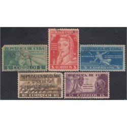 Cuba 280/84 1943 Serie patriótica contra la quinta Columna usados Cuba 280/84 1943 Serie patriótica contra la quinta Columna usados
