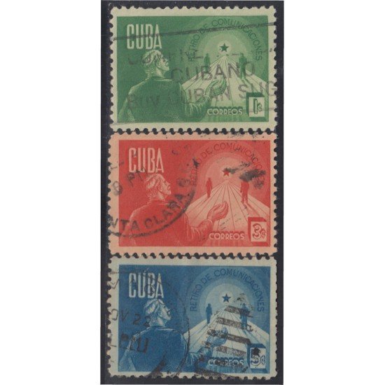 Cuba 277/79 1943 Retiro de Comunicaciones usados Cuba 277/79 1943 Retiro de Comunicaciones usados