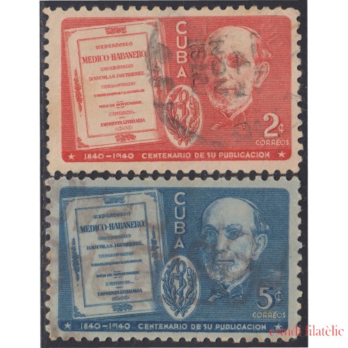 Cuba 264/65 1940 100 Años de la publicación de Repertorio Médico Habanero por Nicolás Gutiérrez usados