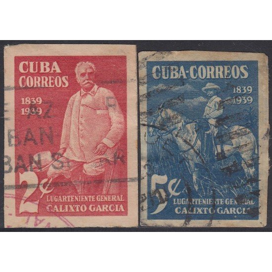 Cuba 260a /61a 1940 Calixto García Lugarteniente sin dentar usados Cuba 260a /61a 1940 Calixto García Lugarteniente sin dentar usados