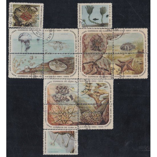Cuba 790/94 1964 Navidad Vida Marina usados Cuba 790/94 1964 Navidad Vida Marina usados