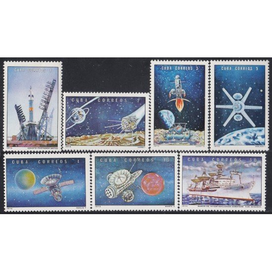 Cuba 1665/71 1973 Cosmos Sucesos espaciales satélites MH Cuba 1665/71 1973 Cosmos Sucesos espaciales satélites MH