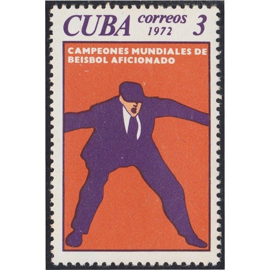 Cuba 1640 1972 Cuba Campeón de Béisbol aficionado MH Cuba 1640 1972 Cuba Campeón de Béisbol aficionado MH
