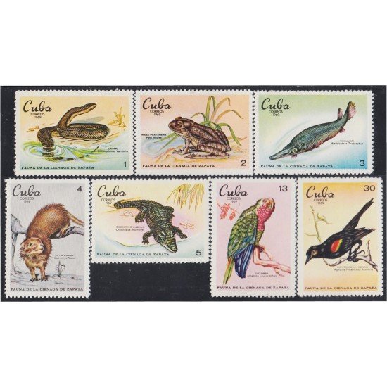 Cuba 1361/67 1969 Fauna de la Ciénaga de Zapata MH