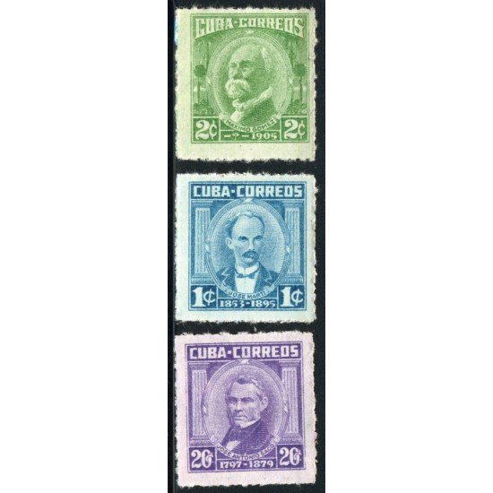 Cuba 1313/15 1969 Máximo Gómez José Martí y José Antonio Saco MH Cuba 1313/15 1969 Máximo Gómez José Martí y José Antonio Saco MH