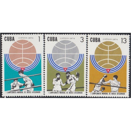 DEP3 Cuba 1785/87 1974 I Campeonato Mundial de Boxeo Aficionado MNH DEP3 Cuba 1785/87 1974 I Campeonato Mundial de Boxeo Aficionado MNH