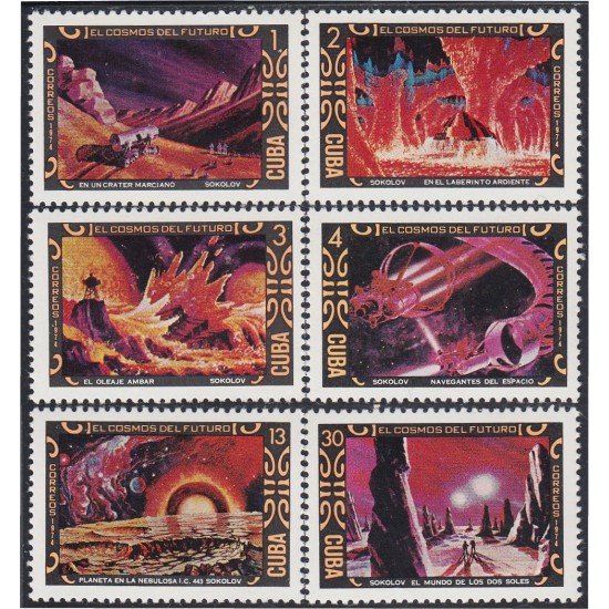 AST Cuba 1756/61 1974 El Cosmos del Futuro MNH AST Cuba 1756/61 1974 El Cosmos del Futuro MNH