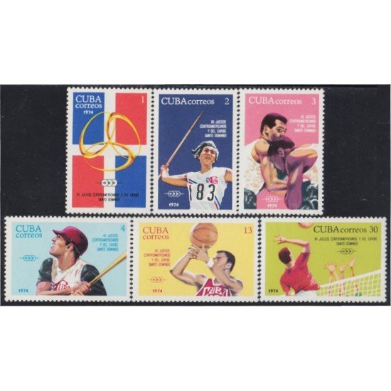 Cuba 1740/45 1974 XII Juegos Centroamericanos y del Caribe MNH Cuba 1740/45 1974 XII Juegos Centroamericanos y del Caribe MNH