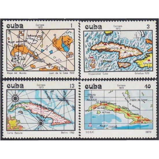 Cuba 1725/28 1973 Cartografía Cubana MNH Cuba 1725/28 1973 Cartografía Cubana MNH