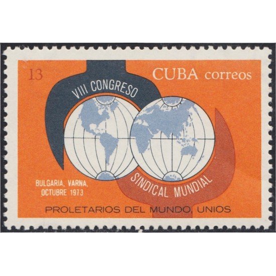 VAR3/S Cuba 1723 1973 VIII Congreso Sindical Mundial MNH VAR3/S Cuba 1723 1973 VIII Congreso Sindical Mundial MNH