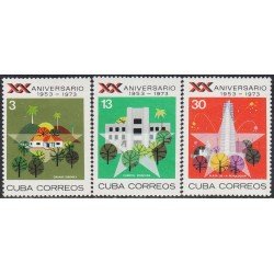 Cuba 1686/88 1973 Granja Siboney Cuartel Moncada Plaza de la Revolución MNH Cuba 1686/88 1973 Granja Siboney Cuartel Moncada Plaza de la Revolución MNH