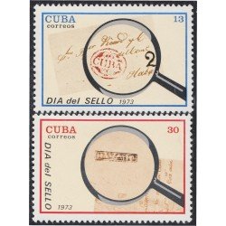 Cuba 1672/73 1973 Día del sello Lupa MNH Cuba 1672/73 1973 Día del sello Lupa MNH