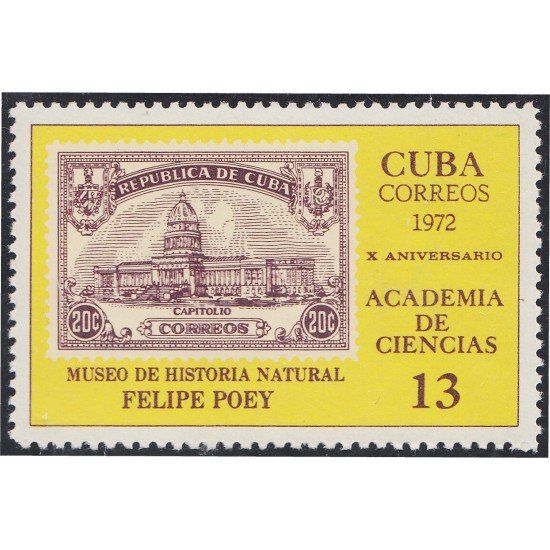 Cuba 1555 1972 Museo de Historia Natural Felipe Poey El Capitolio MNH Cuba 1555 1972 Museo de Historia Natural Felipe Poey El Capitolio MNH