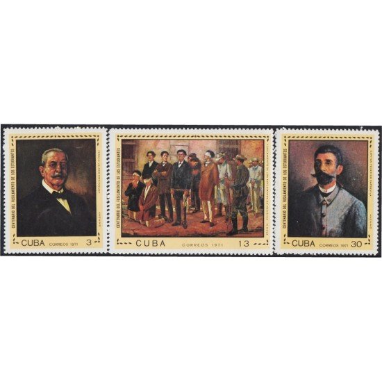MED/PI1 Cuba 1536/38 1971 Centenario del fusilamiento de los estudiantes de Medicina MNH MED/PI1 Cuba 1536/38 1971 Centenario del fusilamiento de los estudiantes de Medicina MNH