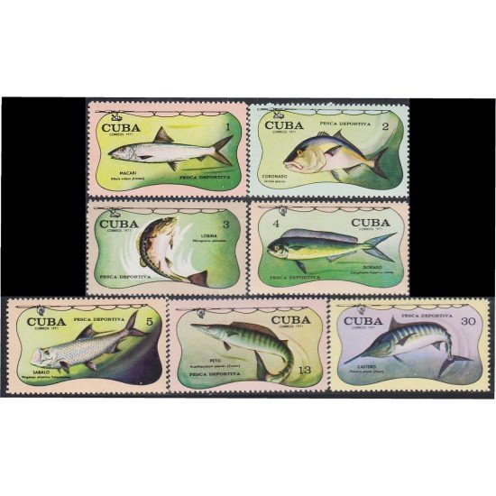Cuba 1526/32 1971 Pesca Deportiva Peces Fishes MNH Cuba 1526/32 1971 Pesca Deportiva Peces Fishes MNH