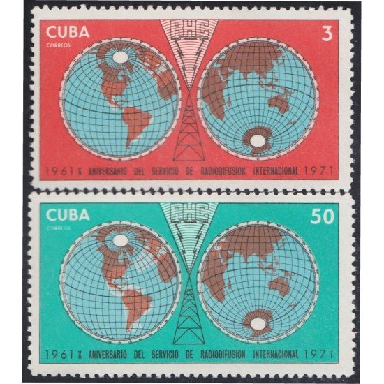 Cuba 1497/98 1971 X Aniversario del servicio de Radiodifusión Internacional MNH Cuba 1497/98 1971 X Aniversario del servicio de Radiodifusión Internacional MNH