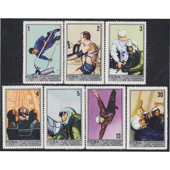 Cuba 1487/93 1971 X Aniversario del hombre en el espacio MNH Cuba 1487/93 1971 X Aniversario del hombre en el espacio MNH