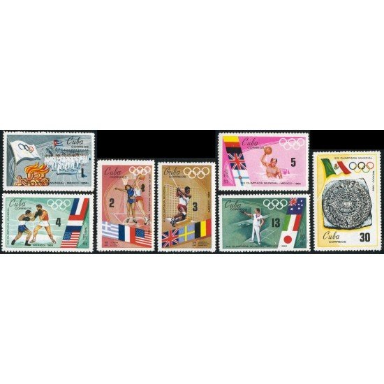 Cuba 1248/54 1968 XIX Olimpiada Mundial en México MH Cuba 1248/54 1968 XIX Olimpiada Mundial en México MH