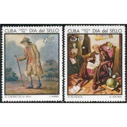 Cuba 1233/34 1968 Día del sello El Cartero y El Filatelista MH Cuba 1233/34 1968 Día del sello El Cartero y El Filatelista MH
