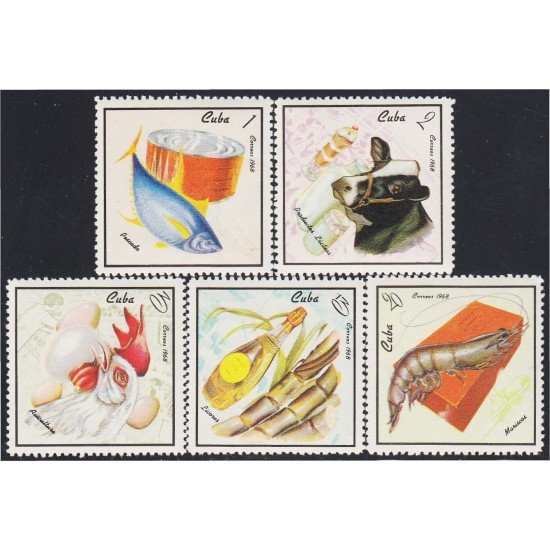 Cuba 1212/16 1968 Productos Nacionales MH