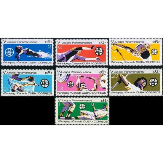 Cuba 1122/28 1967 5º Juegos Panamericanos Winnipeg Canadá MH