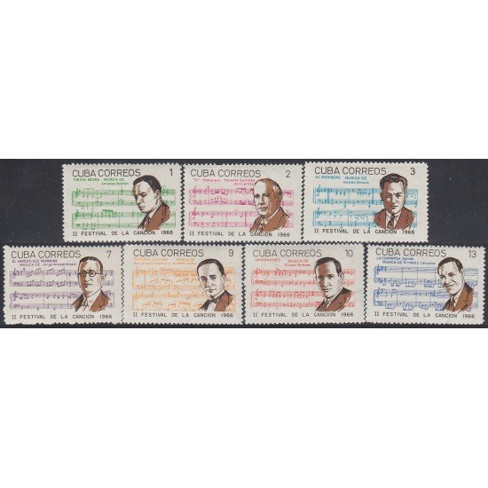 Cuba 1040/46 1966 II Festival de la canción MNH Cuba 1040/46 1966 II Festival de la canción MNH