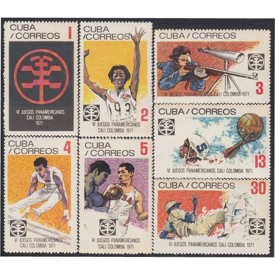 Cuba 1473/79 1971 VI Juegos Panamericanos Cali Colombia MNH Cuba 1473/79 1971 VI Juegos Panamericanos Cali Colombia MNH