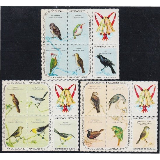 Cuba 1452/66 1970 Navidad Christmas Pájaros Birds MNH