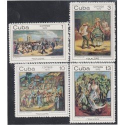 Cuba 1444/47 1970 Folklor Cubano Zapateo Rumba Conga Ñañigos MNH Cuba 1444/47 1970 Folklor Cubano Zapateo Rumba Conga Ñañigos MNH