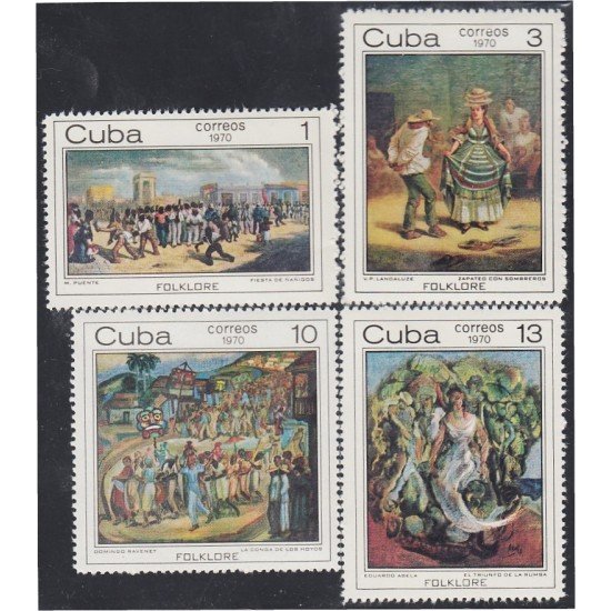 Cuba 1444/47 1970 Folklor Cubano Zapateo Rumba Conga Ñañigos MNH Cuba 1444/47 1970 Folklor Cubano Zapateo Rumba Conga Ñañigos MNH