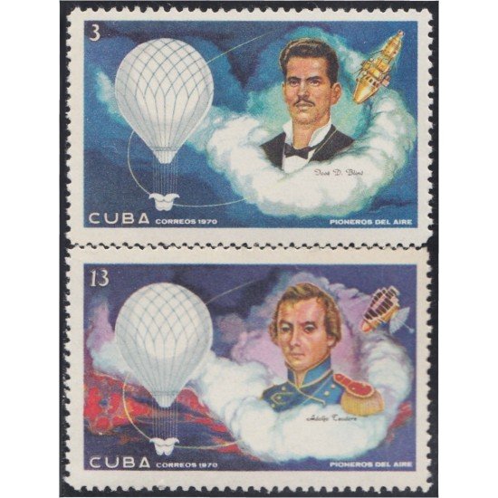 Cuba 1397/98 1970 Pioneros en el aire José D. Blino y Adolfo Theodore MNH Cuba 1397/98 1970 Pioneros en el aire José D. Blino y Adolfo Theodore MNH
