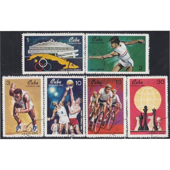 Cuba 1340/45 1969 Juegos Deportivos Nacionales usados Cuba 1340/45 1969 Juegos Deportivos Nacionales usados