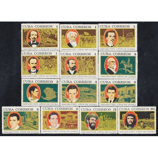 Cuba 1235/47 1968 Centenario de la lucha revolucionaria Héroes MNH Cuba 1235/47 1968 Centenario de la lucha revolucionaria Héroes MNH