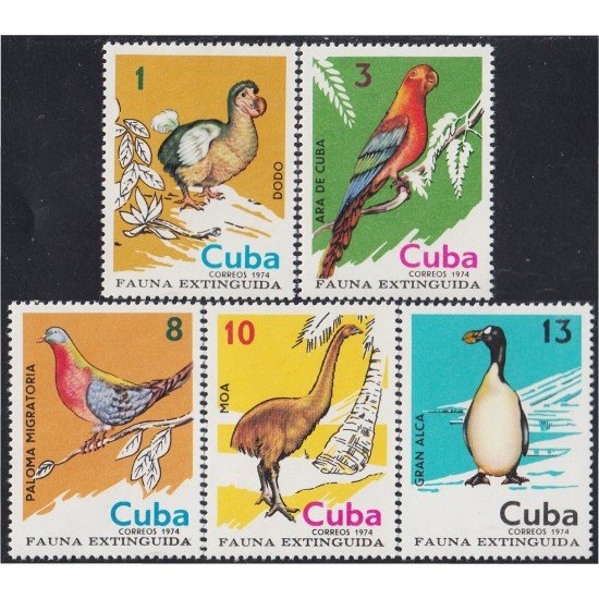 FAU4 Cuba 1788/92 1974 Fauna Extinguida Paloma Ara MH FAU4 Cuba 1788/92 1974 Fauna Extinguida Paloma Ara MH