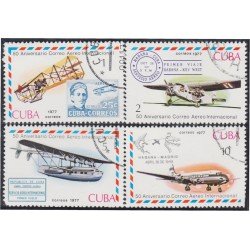Cuba 2026/29 1977 50 Aniversario de correo aéreo internacional usados Cuba 2026/29 1977 50 Aniversario de correo aéreo internacional usados