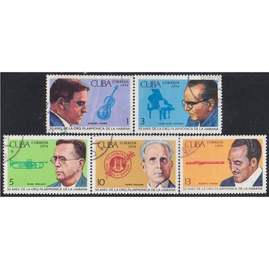 Cuba 1774/78 1974 50 Aniversario de la Orquesta Filarmónica de La Habana usados Cuba 1774/78 1974 50 Aniversario de la Orquesta Filarmónica de La Habana usados