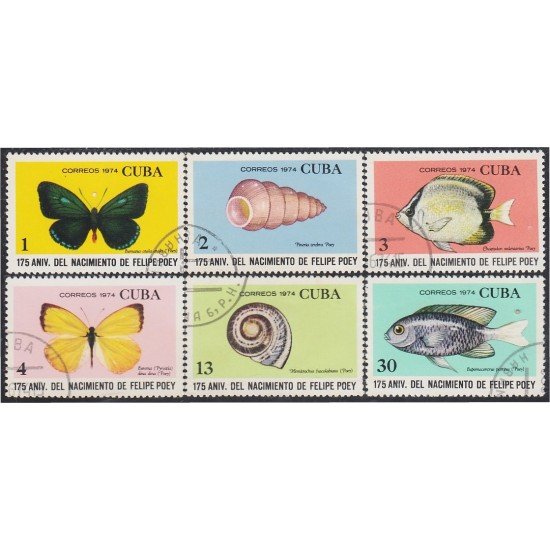 Cuba 1768/73 1974 Peces Moluscos Mariposas Fishes Butterflies usados Cuba 1768/73 1974 Peces Moluscos Mariposas Fishes Butterflies usados