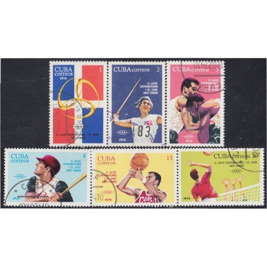 Cuba 1740/45 1974 XII Juegos Centroamericanos y del Caribe usados Cuba 1740/45 1974 XII Juegos Centroamericanos y del Caribe usados