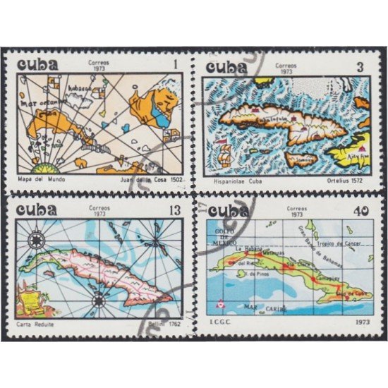 Cuba 1725/28 1973 Cartografía Cubana usados Cuba 1725/28 1973 Cartografía Cubana usados