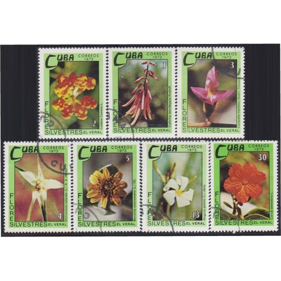 Cuba 1716/22 1973 Flores Silvestres Flowers usados Cuba 1716/22 1973 Flores Silvestres Flowers usados