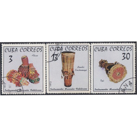 Cuba 1618/20 1972 Instrumentos Musicales Folklóricos usados Cuba 1618/20 1972 Instrumentos Musicales Folklóricos usados