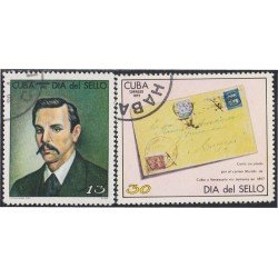 Cuba 1573/74 1972 Día del sello Vicente Mora Pera usados Cuba 1573/74 1972 Día del sello Vicente Mora Pera usados