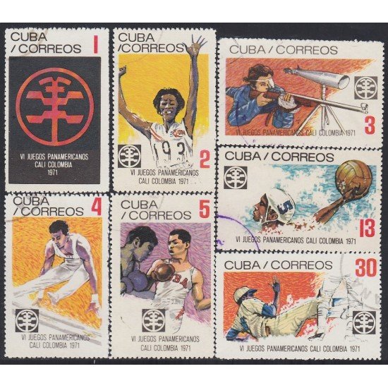 Cuba 1473/79 1971 VI Juegos Panamericanos Cali Colombia usados Cuba 1473/79 1971 VI Juegos Panamericanos Cali Colombia usados