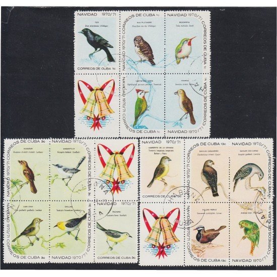 Cuba 1452/66 1970 Navidad Christmas Pájaros Birds usados Cuba 1452/66 1970 Navidad Christmas Pájaros Birds usados